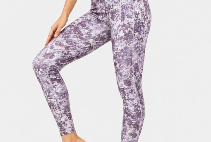 InnerRise CrystalFlow Women’s Yoga Leggings – Lavender Marble Edition