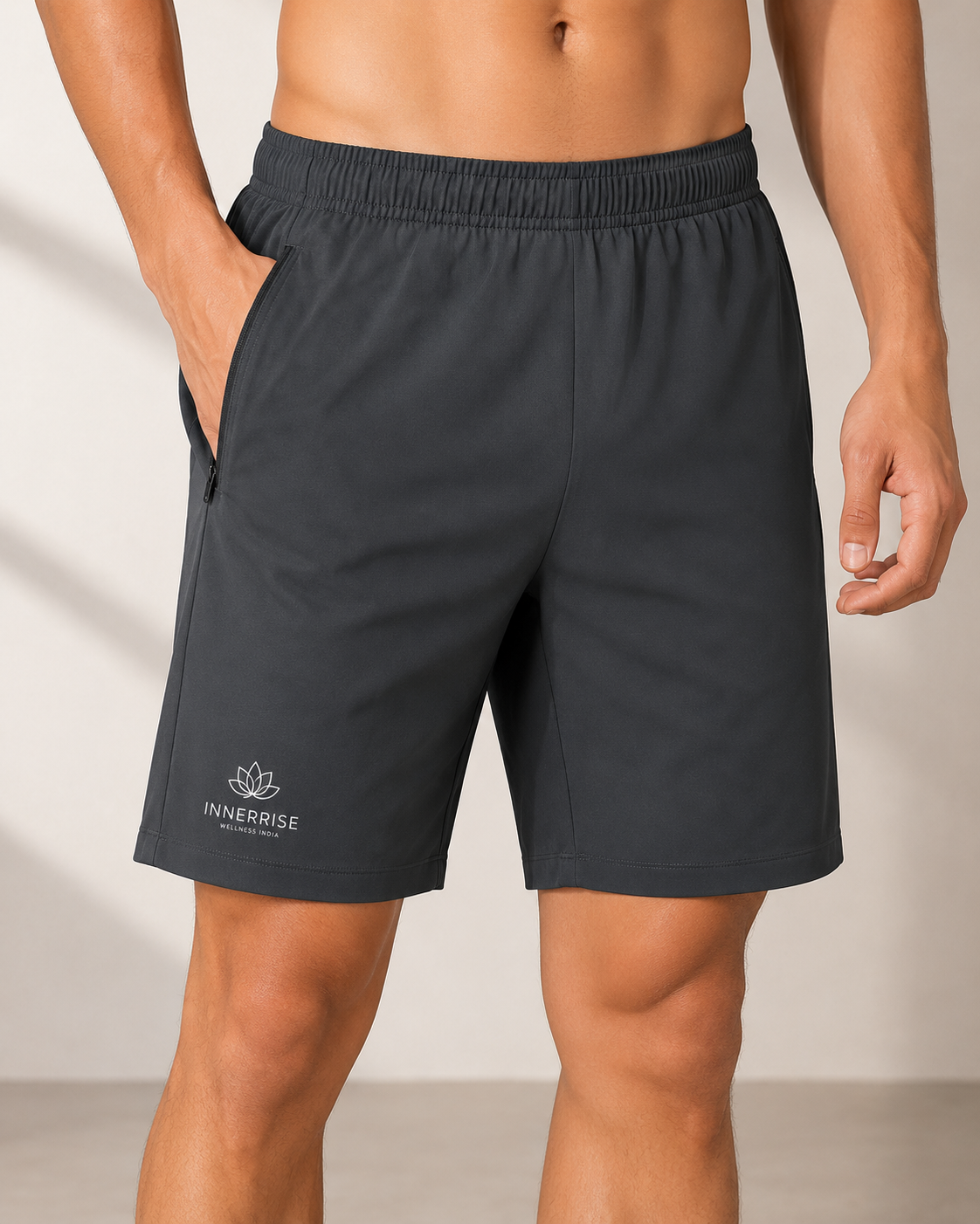 InnerRise NatureFlex Men’s Yoga Shorts – Sage Green Edition InnerRise NatureFlex Men’s Yoga Shorts – Sage Green Edition