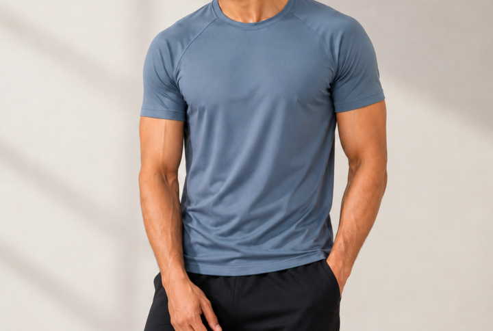 InnerRise AeroFlex Men’s Performance T-Shirt – Powder Blue Edition