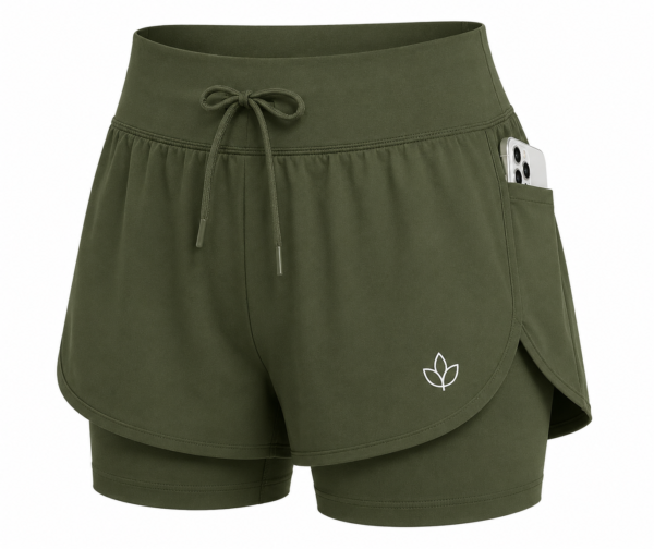 InnerRise ActiveFlow Women's Yoga Shorts – Olive Green Edition